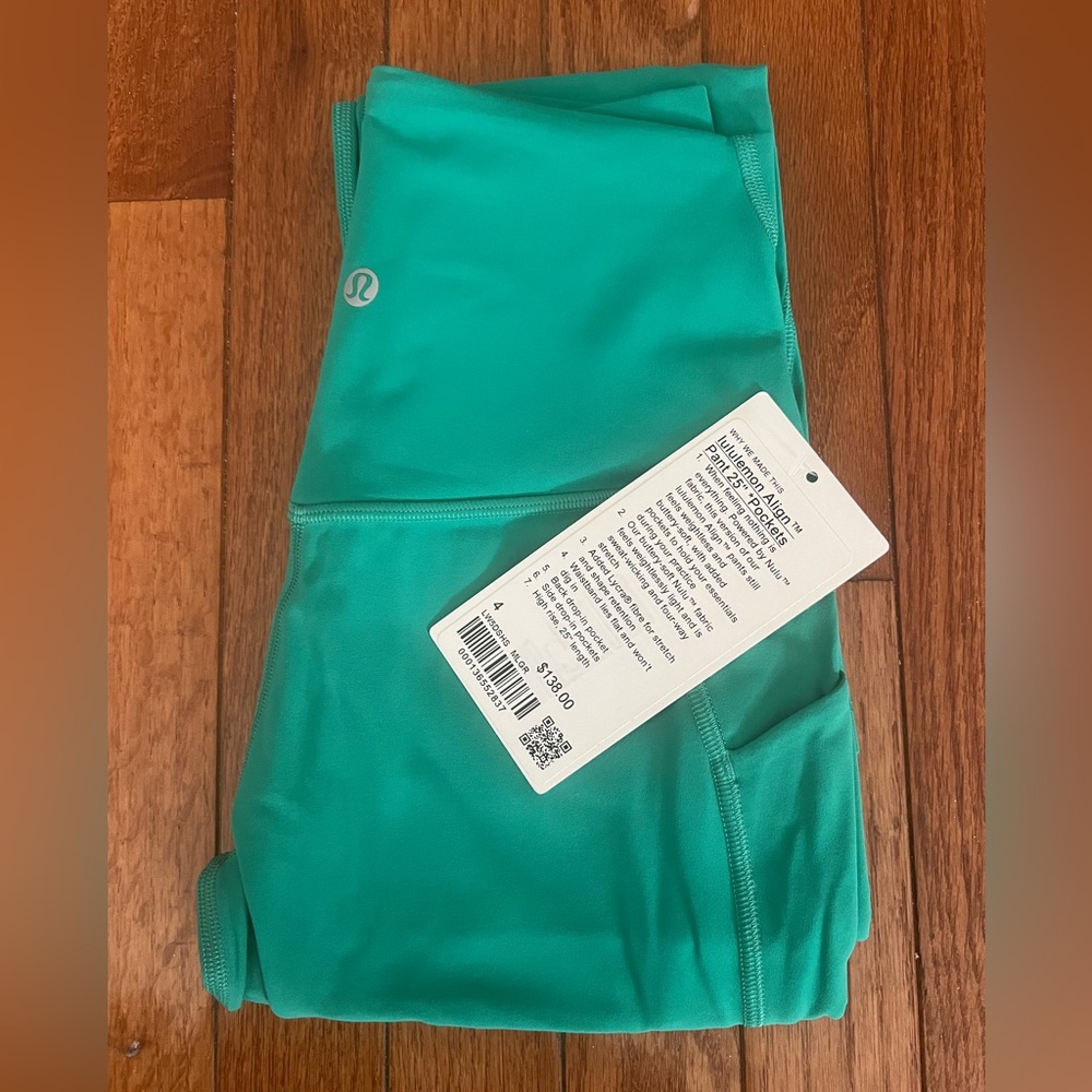 NWT Lululemon Align leggings sz 4, 25” with pockets